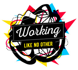 Vector illustration of colorful red, yellow and blue abstract co