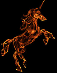 Flaming horse illustration © ESZADESIGN