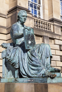 David Hume Statue in Edinburgh, Scotland.