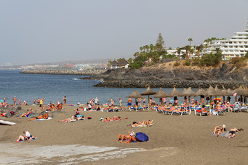 On the beach of Tenerife.