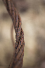 old rusty metal cable