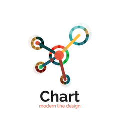 Thin line chart logo design. Graph icon modern colorful flat style