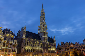 Fototapeta na wymiar Grand place in Brussels,Belgium at dusk