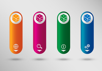 Gambling dice vector icon  on vertical infographic design templa