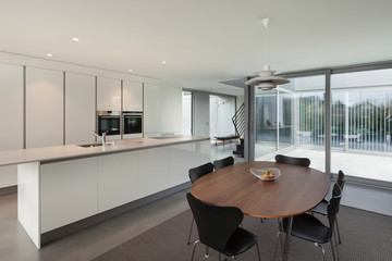 modern house, dining room