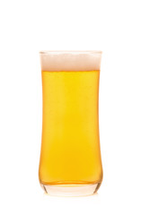 Glass of Cold Beer on White background