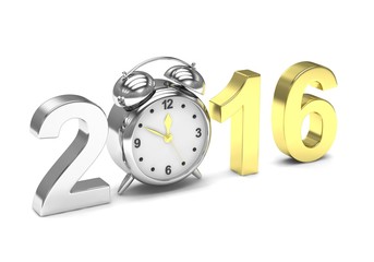 New year 2016 concept. 3D rendering.