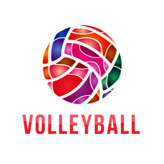 Vector volleyball logo. Vector volleyball championship logo 
