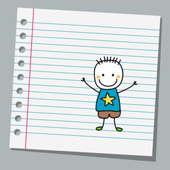 notebook paper with little boy