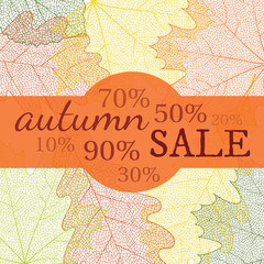 Autumn sale banner with discount.