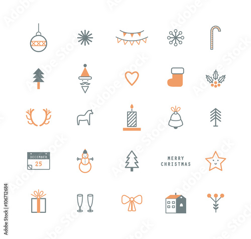&quot;Vector flat icons. Merry Christmas and Happy New Year. &quot; Stockfotos