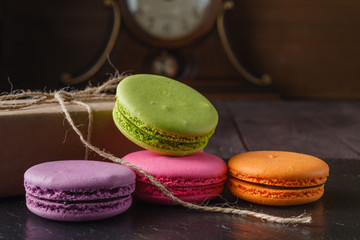 Closeup of assortment macaroons