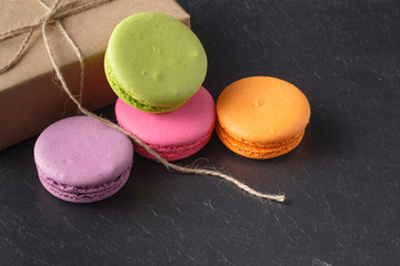 Closeup of assortment macaroons