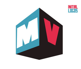 MV Initial Logo for your startup venture