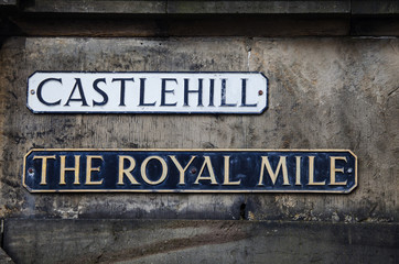 Castlehill on The Royal Mile in Edinburgh, Scotland.