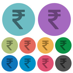 Color rupee sign flat icons