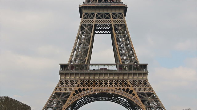 Eiffel Tower, Paris, France, Europe. Overview upward