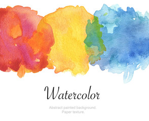Watercolor painted background. Paper texture.