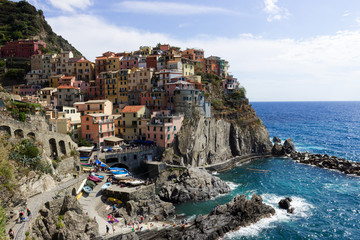 Fototapeta na wymiar Manarola village and the sea in the province Liguria, Cinque Terre national park