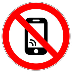 znak zakaz używania telefonu - obrazy, fototapety, plakaty