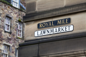 Lawnmarket on The Royal Mile in Edinburgh, Scotland.