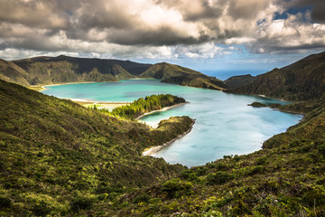 Fototapeta na wymiar Lagoa do Fogo, a volcanic lake in Sao Miguel, Azores