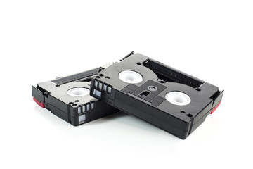Mini DV tape isolated on a white background