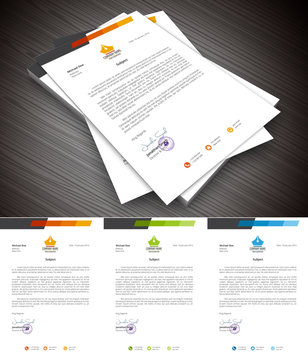 Letterhead.File contains text editable AI, EPS10, JPEG and free font link.