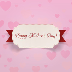 Happy Mothers Day realistic Banner with Ribbon