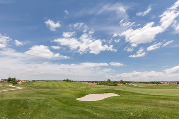 Sand bunker on the golf course