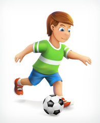 Little football player, vector icon