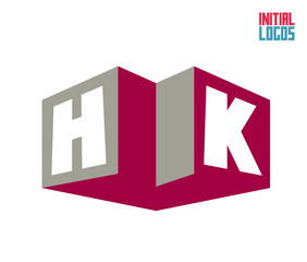 HK hong kong. Initial Logo for your startup venture