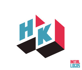 HK hong kong. Initial Logo for your startup venture