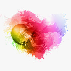 Abstract Watercolor vector heart