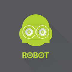 Obraz premium green robot head logo design