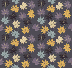 Naklejka na ściany i meble Stylish pattern with autumn Maple leaves