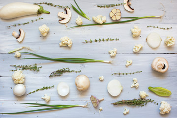 Food background flat lay.