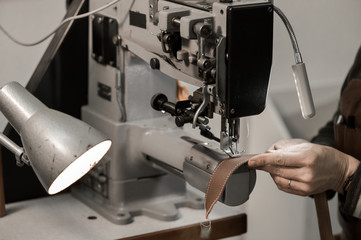 Trunk Maker at work in his luxury leather workshop
