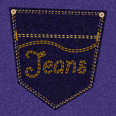 Purple jeans pocket