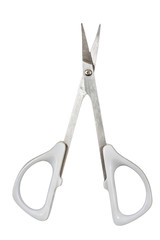 open cuticle scissors isolated on white background, clipping path