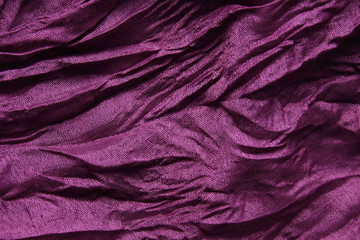closeup of crumpled purple textile