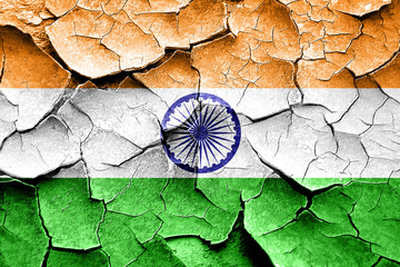 Grunge India flag with some cracks and vintage look