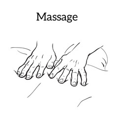 Hand massage, back massage, body massage. Types of massage. Set with image of massage. Hand massage. Massage therapy. Therapeutic manual massage. Relaxing therapy. Massage vector icons. Relaxation