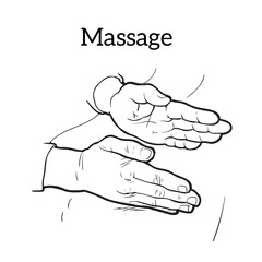 Hand massage, back massage, body massage. Types of massage. Set with image of massage. Hand massage. Massage therapy. Therapeutic manual massage. Relaxing therapy. Massage vector icons. Relaxation