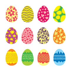 Easter Eggs Vector Icons Set