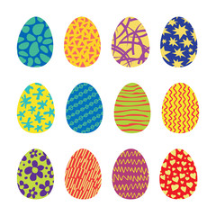 Easter Eggs Vector Icons Set