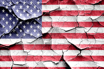 Grunge America flag with some cracks and vintage look