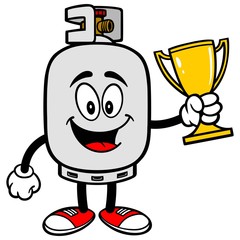 Propane Tank with a Trophy