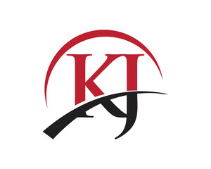KJ red letter logo swoosh