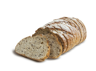 Sliced rye bread with linseed